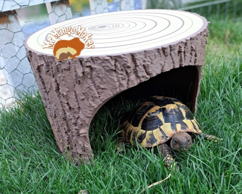 Tortoise tree stump hide - tortoise,