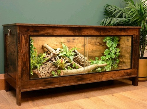 Dark wood vivarium tortoise - dark,