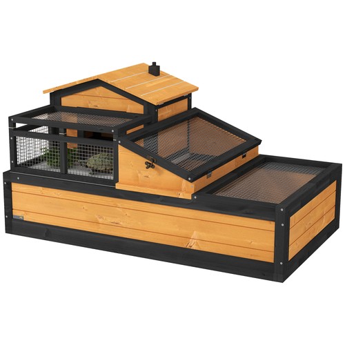 Pawhut wooden tortoise house - pawhut,