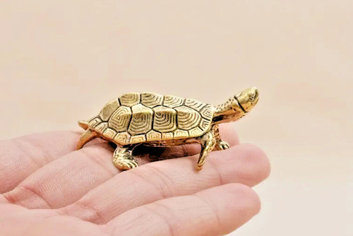 Small brass tortoise turtle - brass,